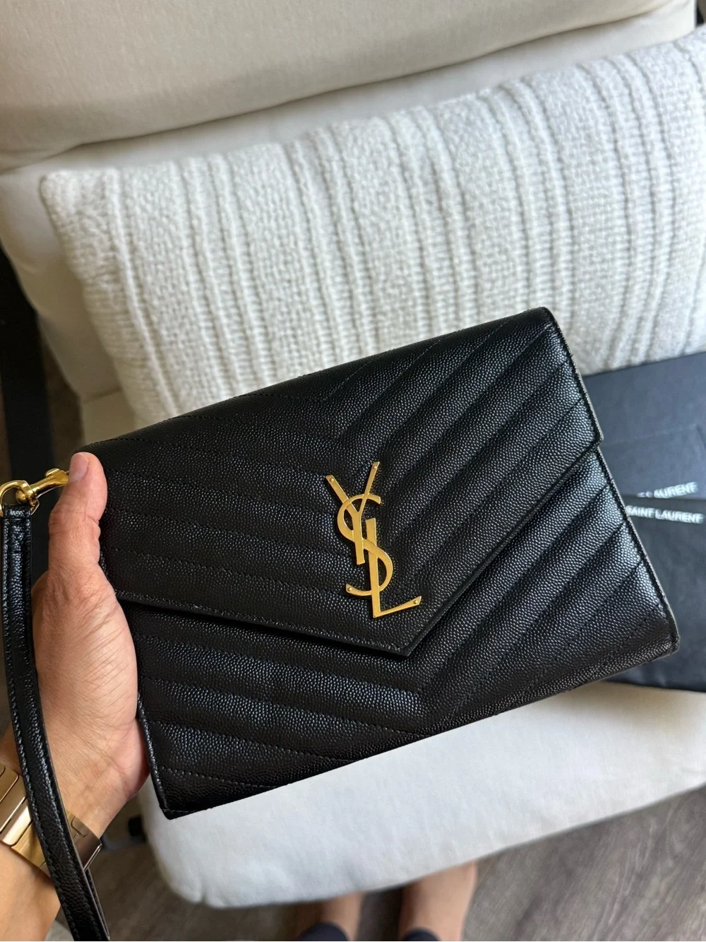 Saint Laurent YSL Cassandre Clutch Wristlet Bag